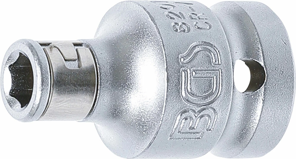 BGS Technic Adaptateur D'embouts Avec Bille De Retenue Carré 1/2" Sur Hexagone 1/4 2 BGS Technic Adaptateur D'embouts Avec Bille De Retenue Carré 1/2" Sur Hexagone 1/4 – Image 2