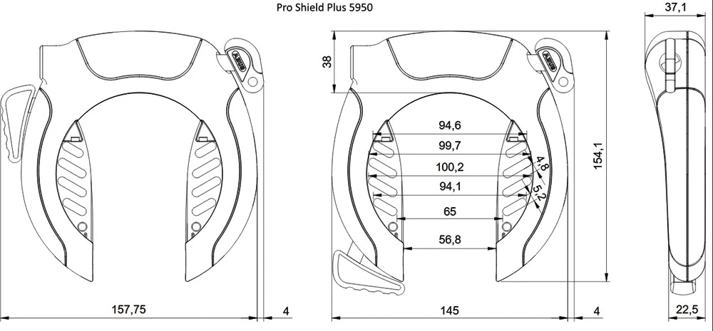 Abus Pro Shield Plus 5950 NR + 6KS + ST5950 Kit Antivol Pour Cadre 5 Abus Pro Shield Plus 5950 NR + 6KS + ST5950 Kit Antivol Pour Cadre – Image 5