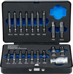 BGS Technic Jeu D'extracteurs De Vis Pour Vis à Six Pans Creux/Torx 19 Pièces
