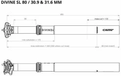 BikeYoke Tige De Selle Divine SL 31,6 Vario 11 BikeYoke Tige De Selle Divine SL 31,6 Vario -Vélos Soldes BikeYoke Dimensions Divine SL80