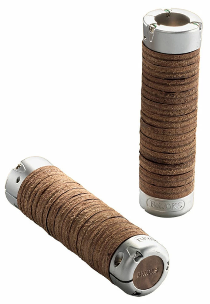 BROOKS Plump Leather Grips Poignées De Guidon En Cuir Véritable 1 BROOKS Plump Leather Grips Poignées De Guidon En Cuir Véritable