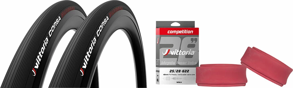 Vittoria Corsa G2.0 28-622 Jeu De 2 + Competition Latex 25/28 1 Vittoria Corsa G2.0 28-622 Jeu De 2 + Competition Latex 25/28