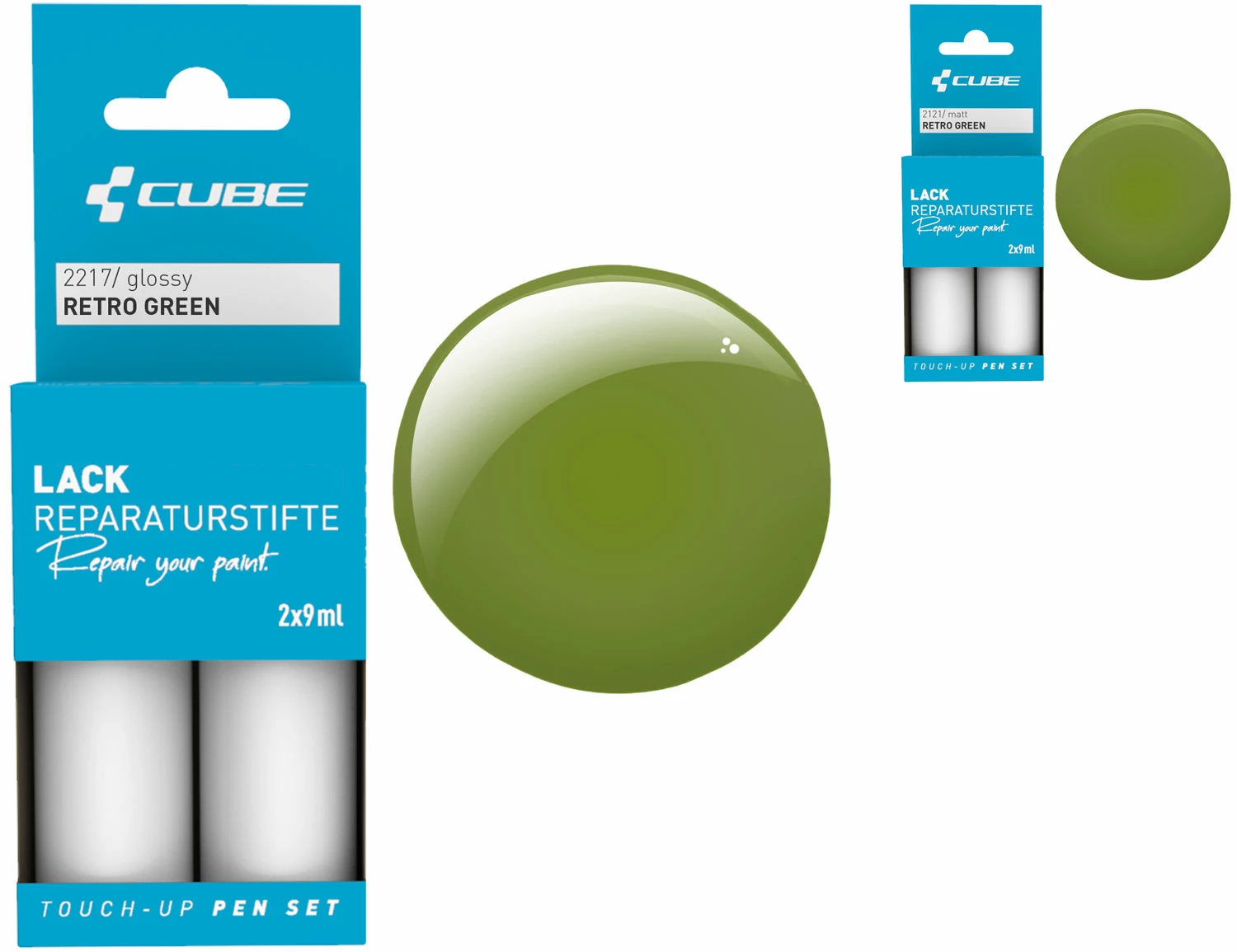 Cube Set De Stylos De Réparation De Peinture RETRO GREEN 1 Cube Set De Stylos De Réparation De Peinture RETRO GREEN