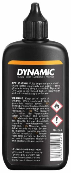 Dynamic Lubrifiant Pour Chaînes Dry Lube 100 Ml 4 Dynamic Lubrifiant Pour Chaînes Dry Lube 100 Ml -Vélos Soldes DY 044 Dynamic Dry lube 100ml back