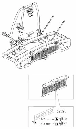 Thule 2A+2B 52598 Clips Pour Plaque D'immatriculation -Vélos Soldes Kennzeichenclips 2A 2B 52598