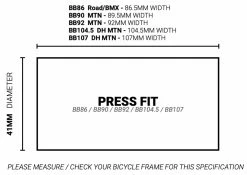 Praxis Works BB86/90/92 M30 Boîte De Pédalier Road/MTB -Vélos Soldes Praxis Works BB86 90 92 M30 Road MTB Innenlager 86 4001W 2