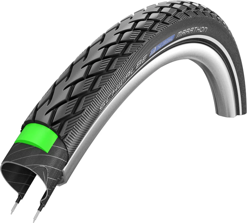 Schwalbe Marathon 28" 28-622 Reflex Green Guard Pneu à Fil 1 Schwalbe Marathon 28" 28-622 Reflex Green Guard Pneu à Fil