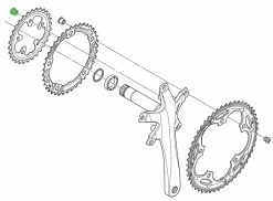 Shimano Vis De Plateau TIAGRA/SORA (5 Pièces) -Vélos Soldes Shimano TIAGRA SORA Kettenblattschrauben 5 Stuck Y1H798010 b