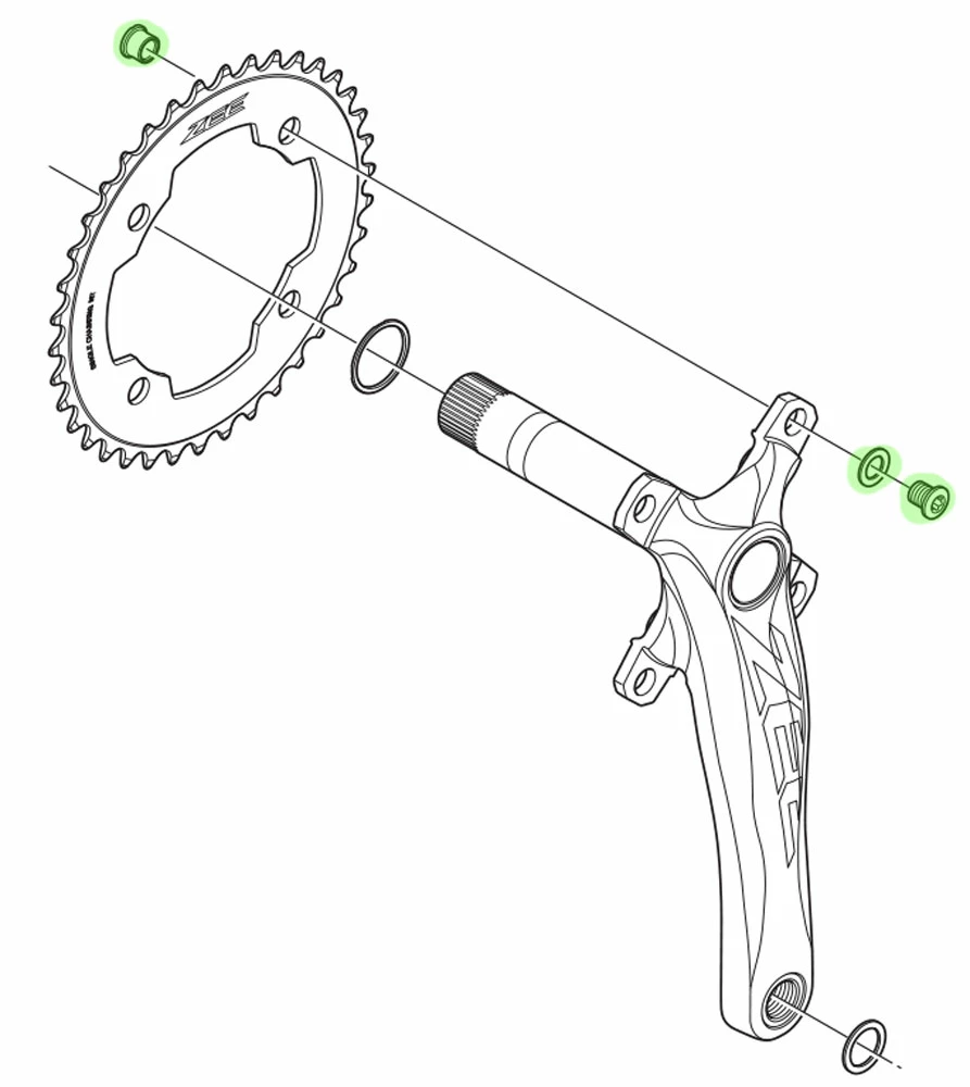 Shimano ZEE Vis De Plateau Pour FC-M640/M645 (4 Pièces) 2 Shimano ZEE Vis De Plateau Pour FC-M640/M645 (4 Pièces) – Image 2