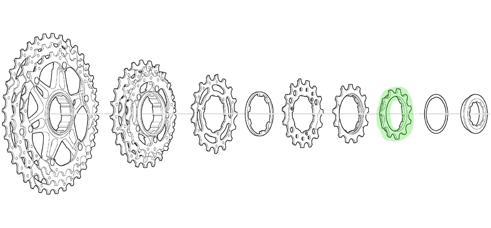 Shimano Pignon 11 Dents Avec Bague D'espacement Pour CS-M771-10 BL 2 Shimano Pignon 11 Dents Avec Bague D'espacement Pour CS-M771-10 BL – Image 2