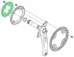 Shimano SLX Plateau 10 Vitesses Pour FC-M660/FC-M670 24 Dents -Vélos Soldes Shimano SLX Kettenblatt FC M660 10 innen