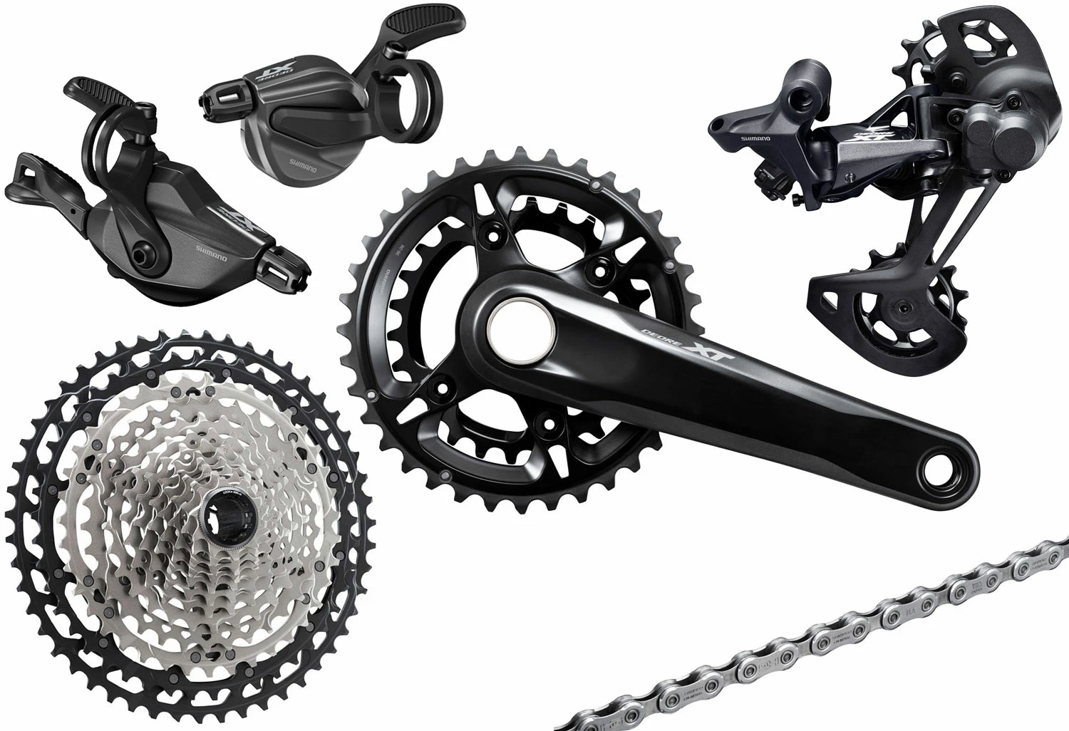 Shimano XT M8100 Groupe 2x12 Vitesses Collier 10-45 1 Shimano XT M8100 Groupe 2x12 Vitesses Collier 10-45