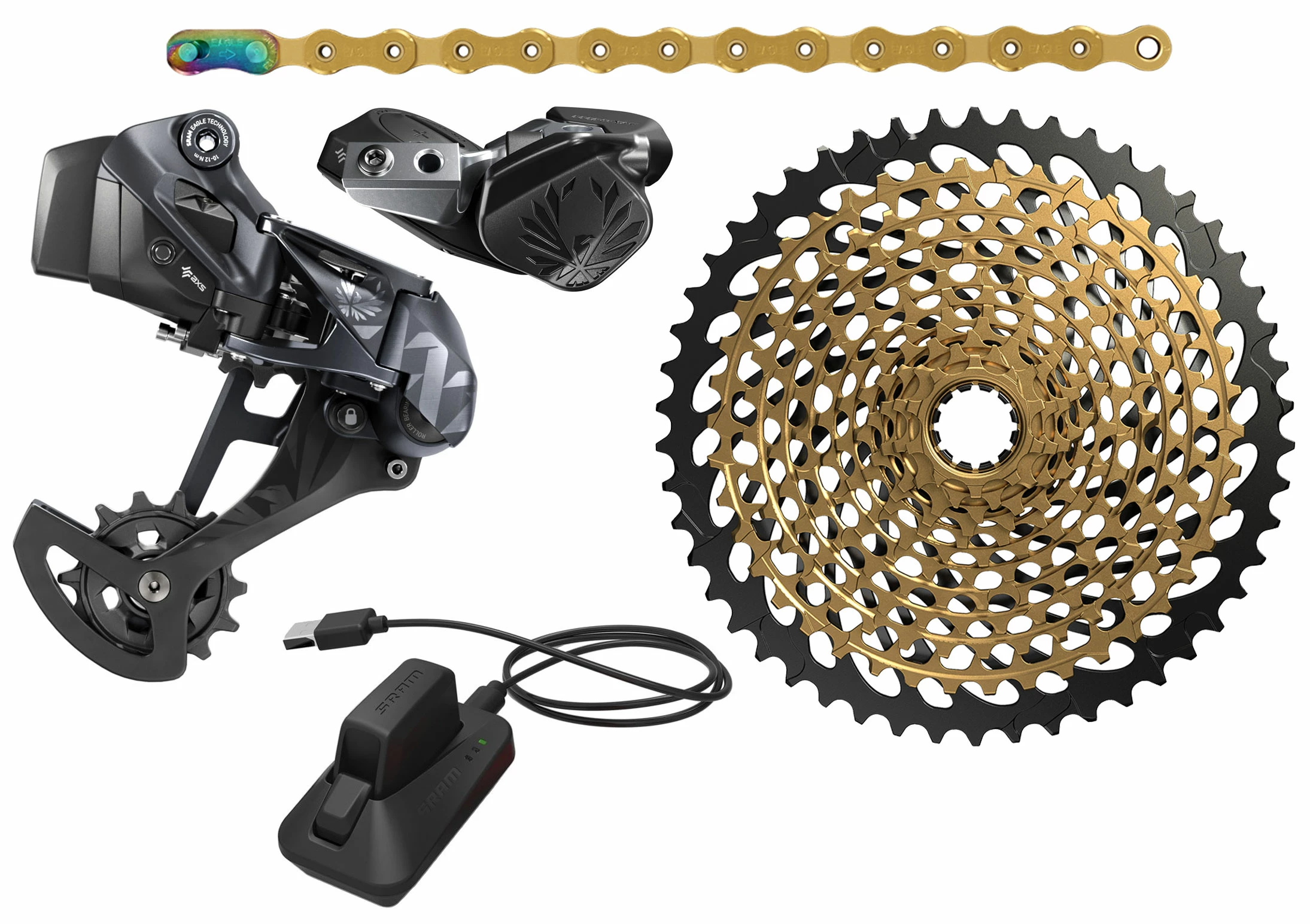 SRAM XX1 Eagle AXS Kit De Mise à Niveau 1x12 Vitesses Avec Cassette 10-50T 1 SRAM XX1 Eagle AXS Kit De Mise à Niveau 1x12 Vitesses Avec Cassette 10-50T