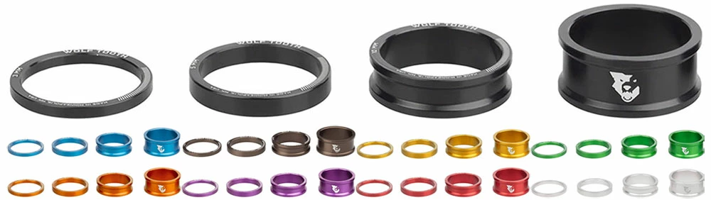 Wolf Tooth Components Entretoises Jeu De Direction 4 Pces 3/5/10/15 Mm 1 Wolf Tooth Components Entretoises Jeu De Direction 4 Pces 3/5/10/15 Mm