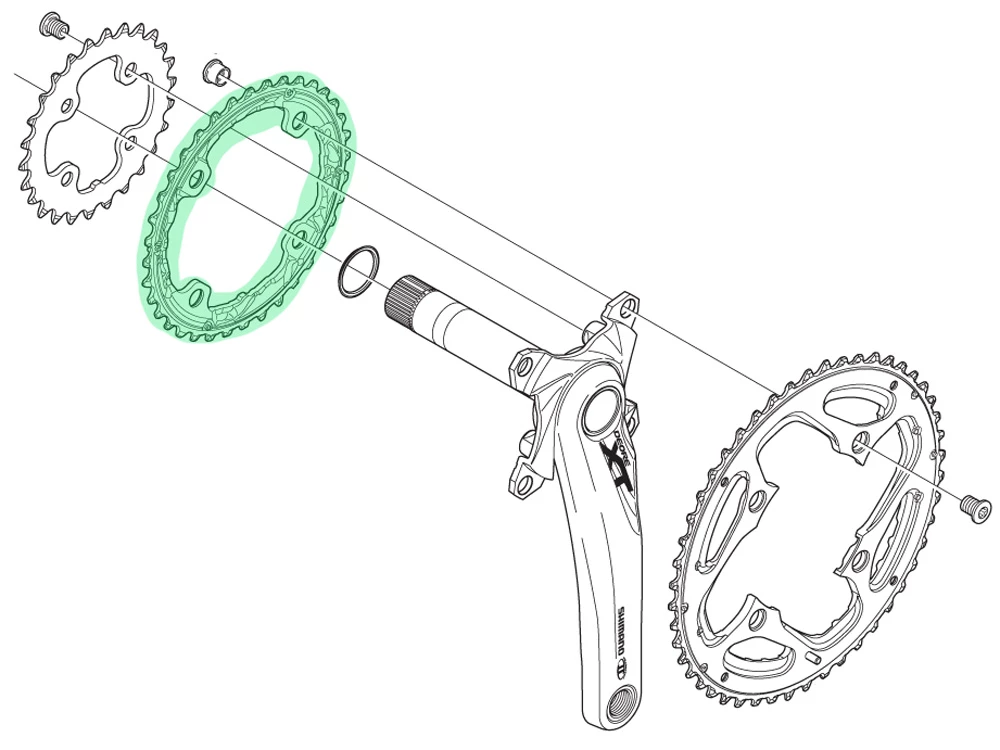 Shimano Plateau XT Pour FC-T780/T781/FC-M670 36T (AL) 2 Shimano Plateau XT Pour FC-T780/T781/FC-M670 36T (AL) – Image 2